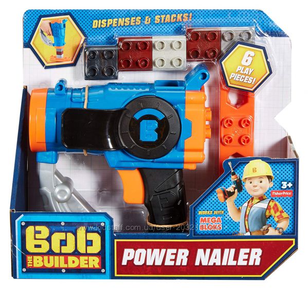 Пневмопистолет Fisher-Price Bob The Builder, Power Nailer