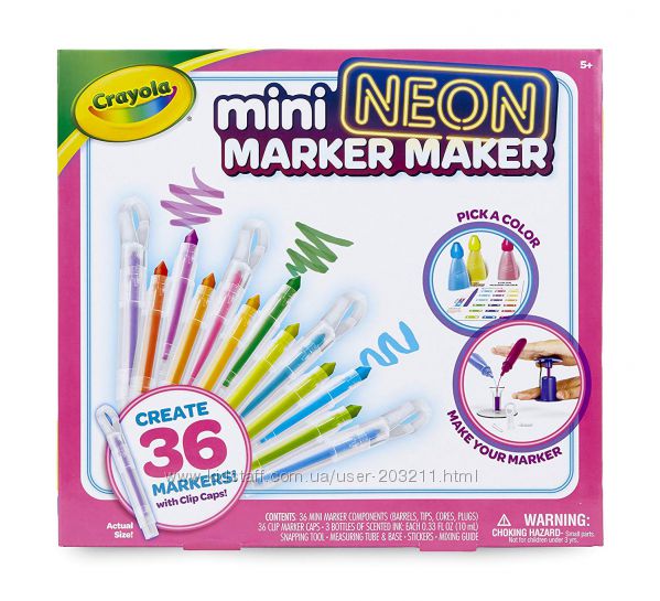 Crayola Mini Neon Marker Maker. Фабрика ароматных минимаркеров неон Крайола