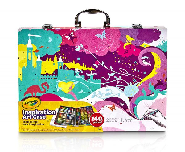 Большой набор Крайола 140 предметов. Crayola Inspiration Art Case розовый