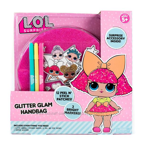 Сумочка ЛОЛ с раскрашиваемыми наклейками L. O. L. Surprise Glitter Glam Bag