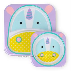 Набор детских тарелок Скип Хоп Единорог Skip Hop Zoo Melamine Plate & Bowl