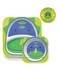 Набор детских тарелок Скип Хоп Динозавр Skip Hop Zoo Melamine Plate & Bowl