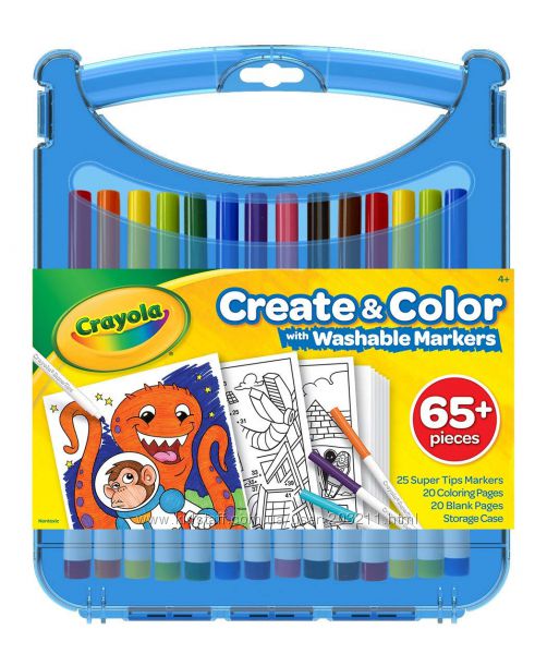 Набор Крайола 65 предметов в удобном кейсе Crayola Create &acuten Color 