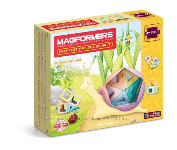  Магнитный конструктор Магформерс Magformers My First Pastel Set 30 деталей