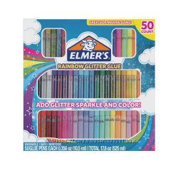 Elmers Rainbow Glitter Glue разноцветный и глиттер клей, супер для слаймов
