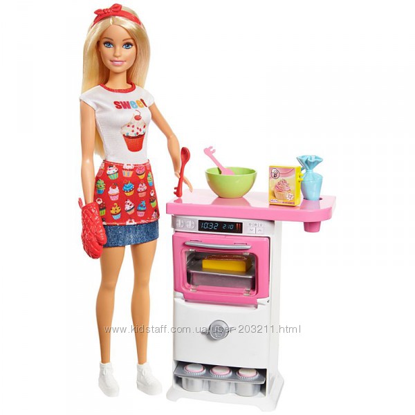 Кукла Барби пекарь кондитер Barbie Bakery Chef Doll and Playset