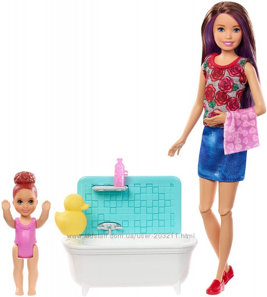 Кукла Барби няня Barbie Skipper Babysitters Inc. Bathtime Playset