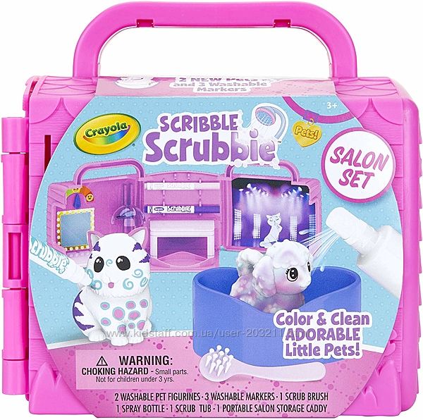 Crayola Scribble Scrubbie Pets Salon раскрашиваемые питомцы Крайола салон 