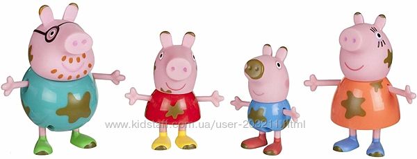 Набор фигурок Семья свинки Пеппы 4 фигурки Peppa Pig Muddy Puddles Family