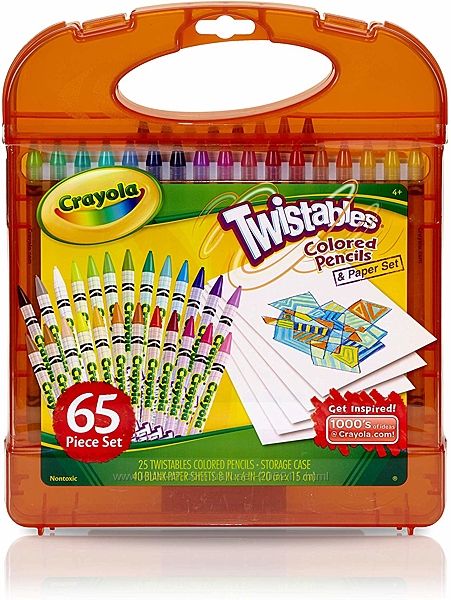 Выкручивающиеся карандаши Crayola Twistables 25 шт и бумага в удобном кейсе