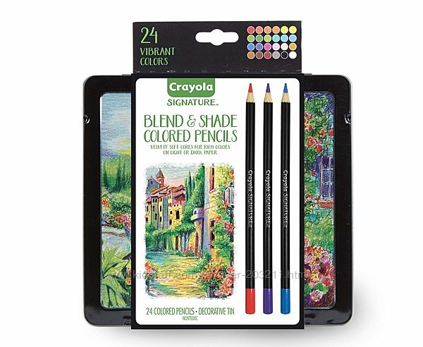 Crayola signature colored pencils. Крайола проф. серия 24 карандаша