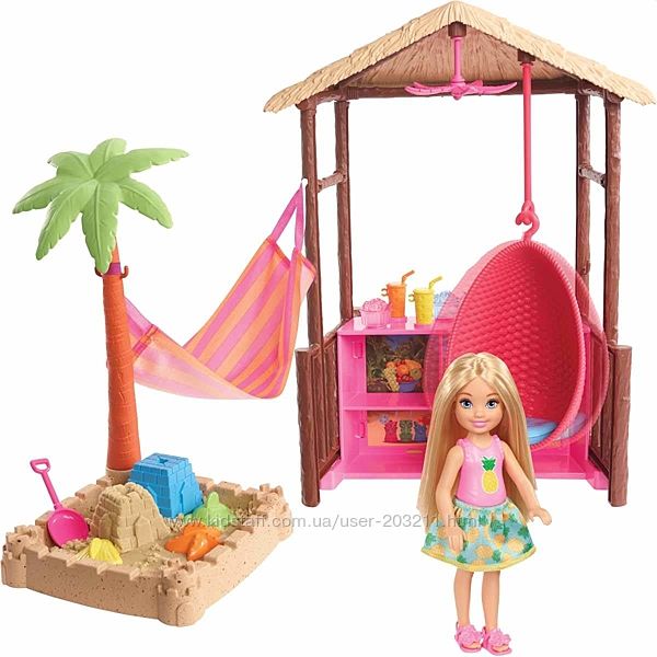 Игровой набор Барби Челси хижина пляжный домик Barbie Chelsea Tiki Hut