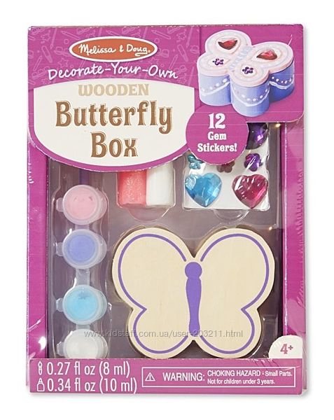 Шкатулка - Бабочка оформительский набор Melissa & Doug Butterfly Box 