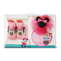 Подарочный набор с наклейками, пинетками, повязкой Disney Minnie Mouse