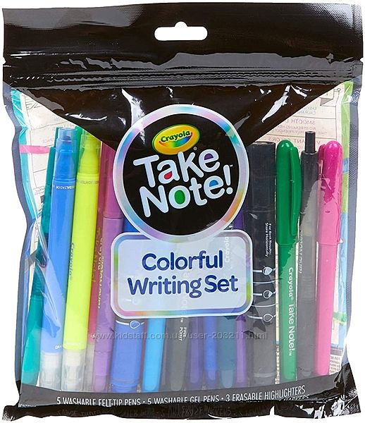 Набор из 19 предметов Crayola Take Note Colorful Writing Set