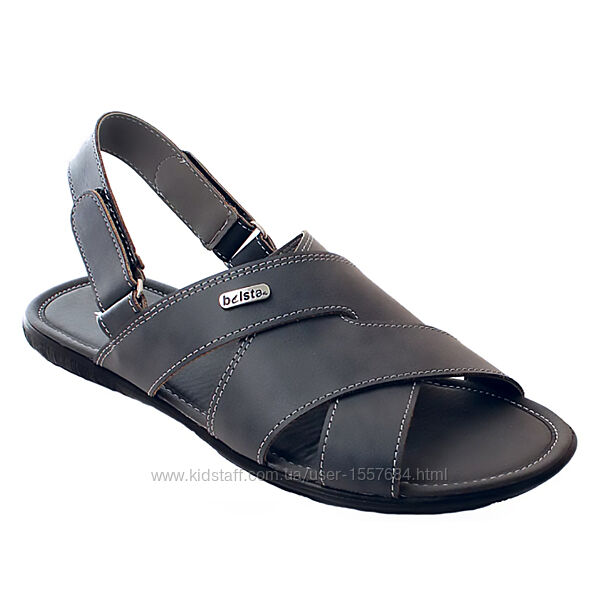 Сірі чоловічі сандалі з еко шкіри. Розмір 44 український