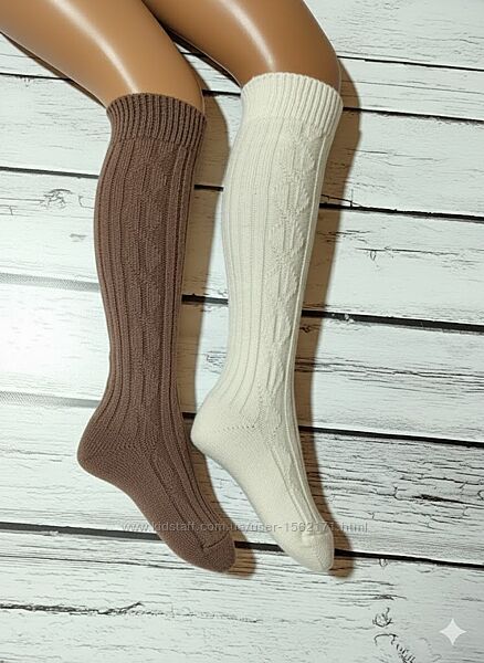 Високі теплі вовняні шерстяні жіночі шкарпетки підколінки гольфи