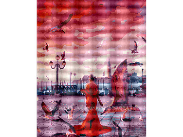 Набір для творчості алмазна картина Дівчина серед чайок Strateg KB087