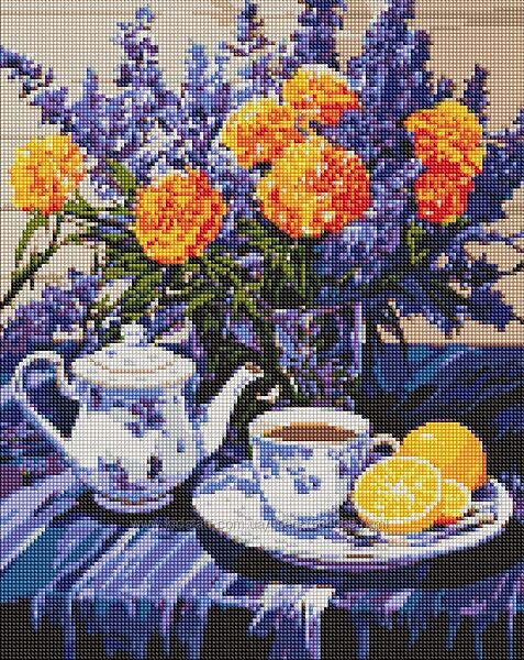 Набір з алмазною мозаїкою Лавандова гармонія з АВ стразами 40х50см AMO797