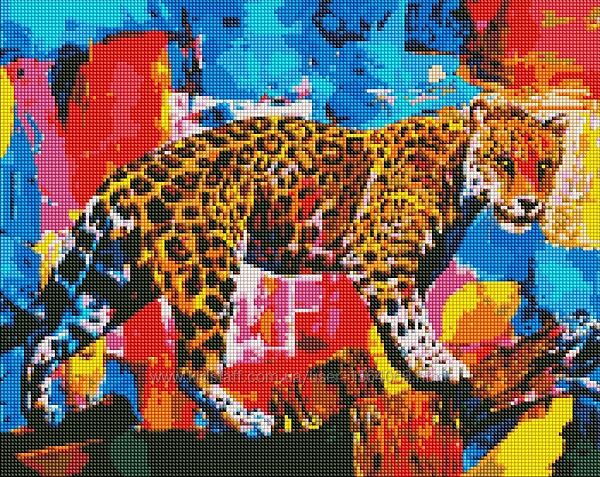 Набір з алмазною мозаїкою Яскравий леопард 40х50см AMO7503