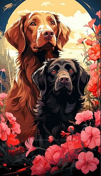 Набір для творчості алмазна картина Пара песиків Strateg HEG88131