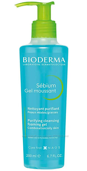 Bioderma Sbium очищуючий гель для комбінованої та жирної шкіри,200 мл