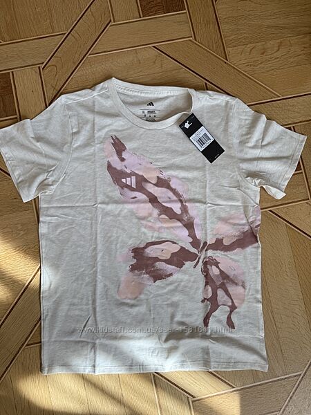 Adidas футболка для девочки подростка girls US 16, XL 152-164 см цветок