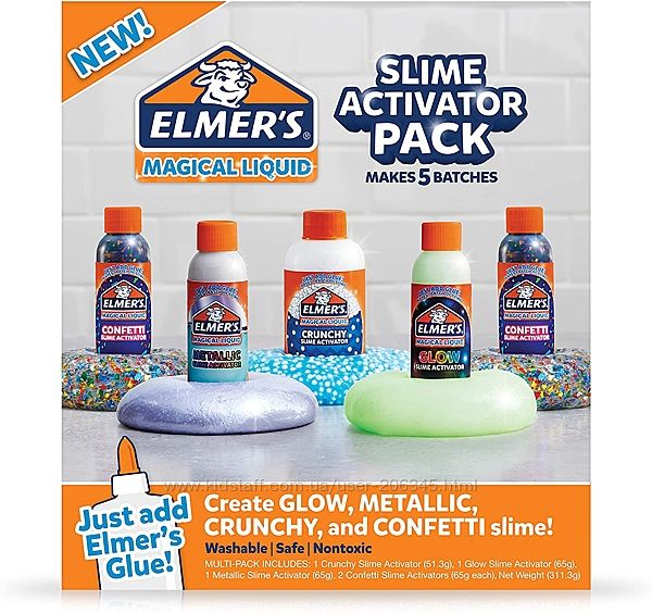 Набор активаторов Elmers Slime Activator Variety , для изготовления слайм