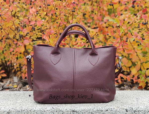 Шкіряна стильна жіноча сумка, кольори в асортименті