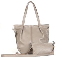 Містка шкіряна сумка-шопер і клатч, кольори в асортименті