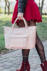 Стильна шкіряна жіноча сумка, кольори в асортименті