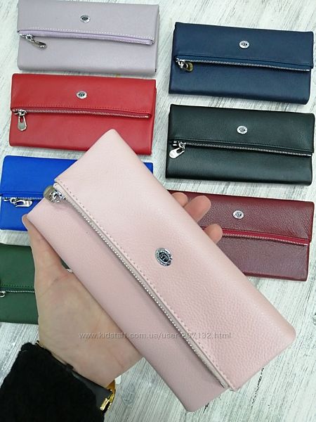 Жіночий безкаркасний шкіряний гаманець st 269, кольори в асортименті