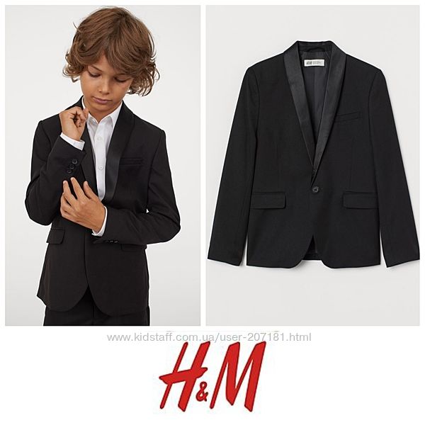 Пиджак чёрный смокинг 164см  нарядный школьный выпускной от h&m
