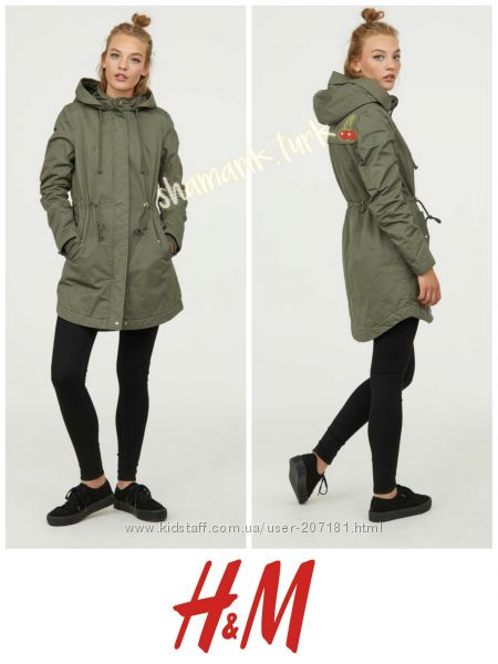 Утепленная парка деми хаки h&m