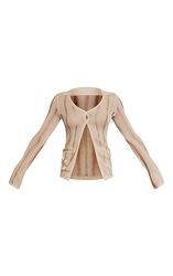 Сорочка бежева прозора вязана xs prettylittlething 4585134