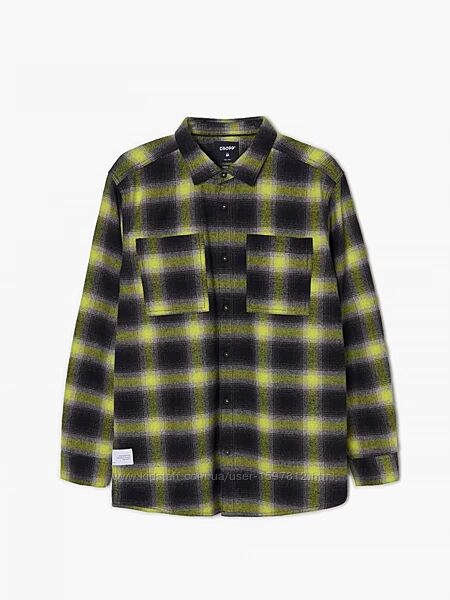 Сорочка чорно-зелена в клітинку S Cropp 9990536