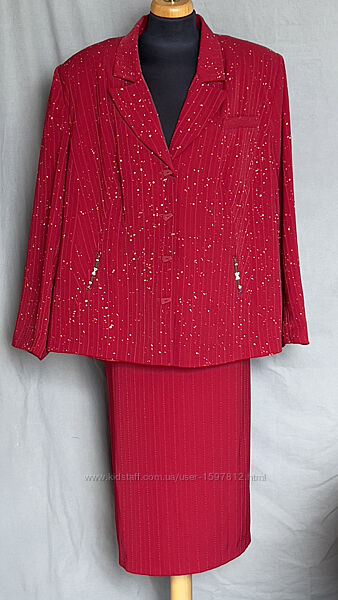 Костюм жіночий Dioma зі спідницею 6XL Червоний