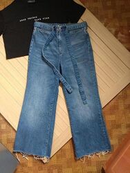 кюлоты джинсовые джинсы & denim wide high waist / наш 46р