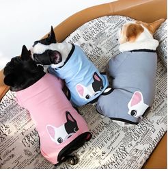Пижама одежда для собак французского бульдога мопса футболка комбинезон