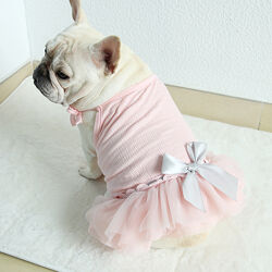 Платье юбка-пачка футболка  одежда для собак французского бульдога мопса