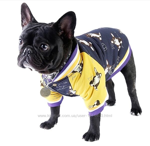 Куртка бомбер толстовка одежда для собак французского бульдога мопса