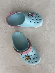 Блакитні крокси, J3, наш 34-35, з джибітсами, Crocs оригінал