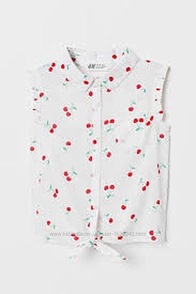 Сорочка з вишеньками H&M, р. 9-10, нова
