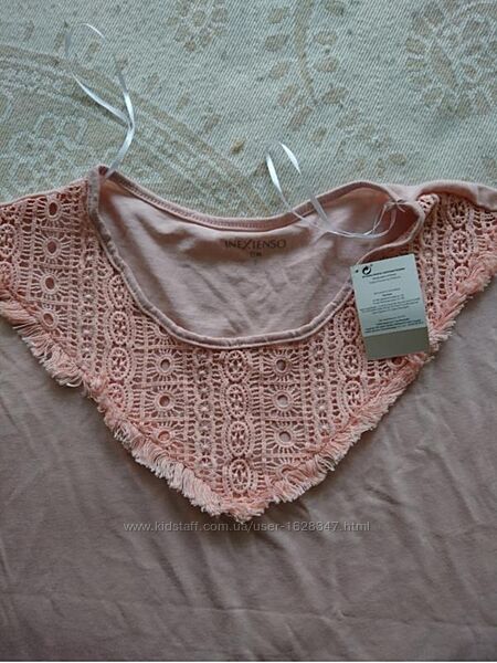 Футболка блідо рожева з мереживом