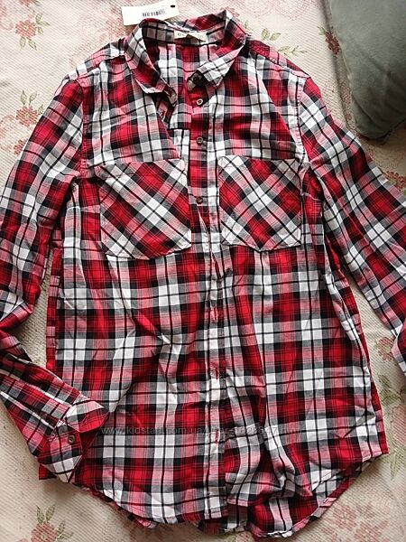 Сорочка нова у клітинку довгий рукав