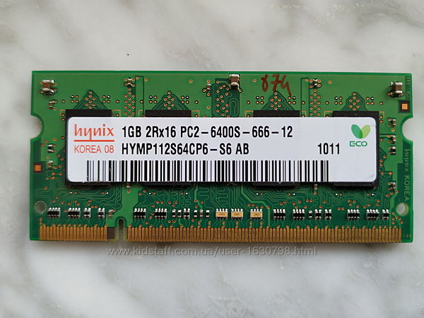 Оперативна пам&acuteять для ноутбука  1gB  Hynix SODIMM DDR2-800