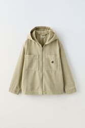 Джинсова сорочка з капюшоном zara