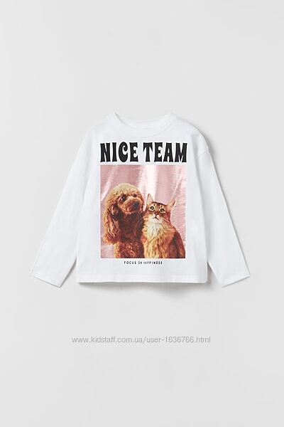 Лонгслів кофта реглан zara для дівчинки 