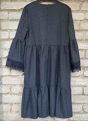 Alito Размер S 36 Теплое нарядное платье с кружевом и рукавами три четвер