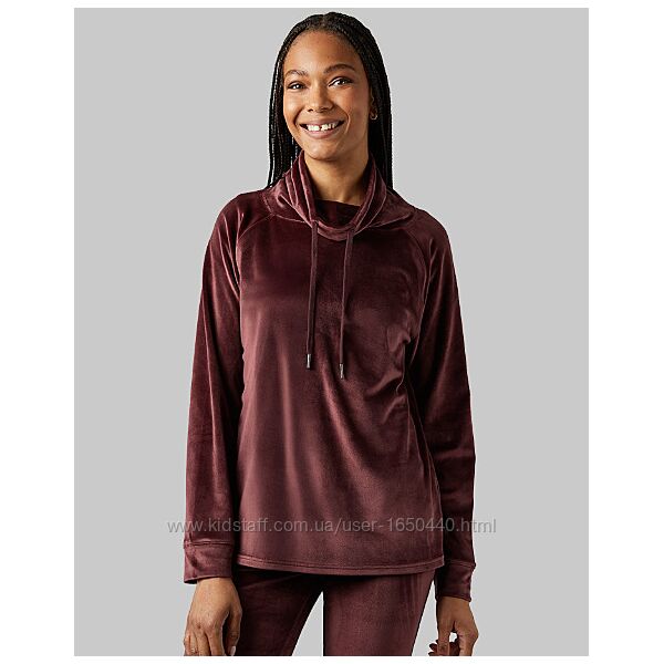 32degrees Размер М Женский топ из мягкого велюра с воротником-стойкой домаш